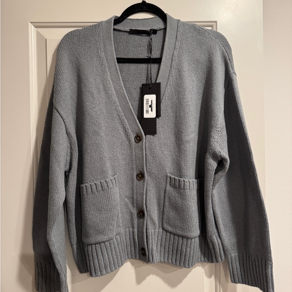 Jenni Kayne “Dusty Blue” Button-Up Barrett Cardigan